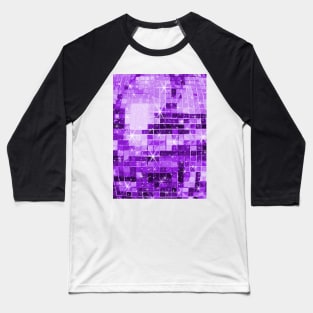 Twinkle Purple Disco Ball Pattern Baseball T-Shirt